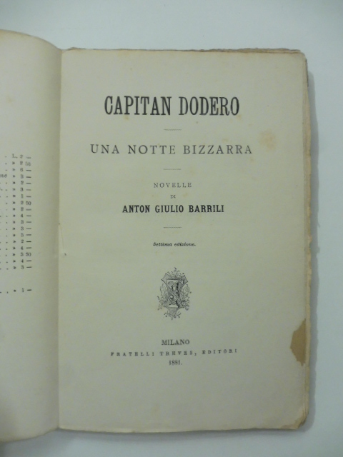 Capitan Dodero. Una notte bizzarra. Novelle